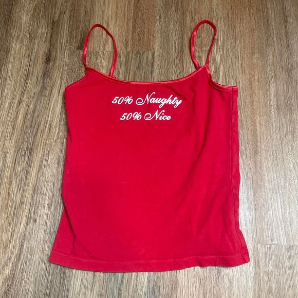 American Vintage Tops - ufc vintage 2000s y2k rare wrestling red naughty nice cropped tank top size med